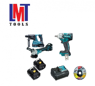 BỘ SẢN PHẨM(DHR242+DTW285+DGA404+BL1830B*2+DC18RC+D-41517+B-51649)(18V) MAKITA DLX3131JX1