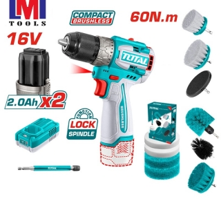 Bộ combo máy khoan TDLI16681 không chổi than dùng pin 16V  TOSLI240786 (11 bàn chải TACB1101)