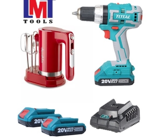 Bộ combo máy khoan pin TIDLI20608 & máy máy trộn cầm tay KMMX006R Total TOSLI23062