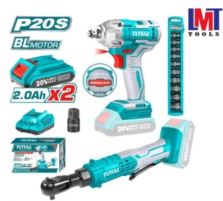 Bộ combo máy siết buloong TIWLI2038 & TDRLI206015 dùng pin 20V Total TOSLI23043