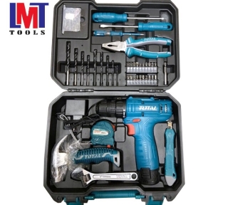 Bộ 81 món bao gồm máy khoan TDLI12415 dùng pin 12V Total THKTHP10812