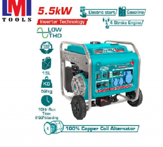 Máy phát điện dùng xăng biến tần 5.5KW Total TP355001