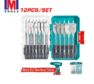 Bộ 12 mũi khoét gỗ dẹp Total TACSDL1206