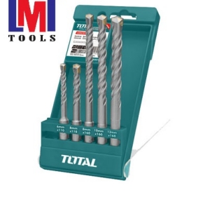 Bộ mũi khoan bê tông đầu gài SDS 5 chi tiếtTotal TAC190501
