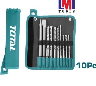 Bộ 10 mũi khoan gài và mũi đục Total TACSD19101