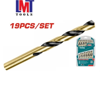 Bộ mũi khoan kim loại HSS 19 chi tiết Total TAKSDB9195 1-10mm