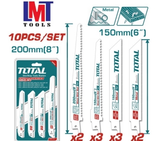 Bộ 10 lưỡi cưa kiếm cắt gỗ có đinh và kim loại Total TRSB1001