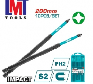 Bộ 10 mũi bắt vít PH2 x200mm Total TACIM16PH285