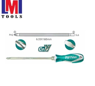 Bộ tua vít 2 đầu 6.35x160mm Total THT250206