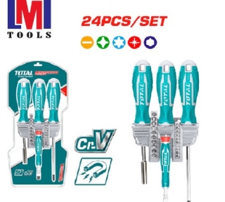 Bộ tua vít 24 chi tiết Total TACSD302462 Bộ tua vít 24 chi tiết Total TACSD302462