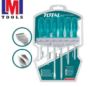 Bộ 6 tua vít dẹp và bake Total THTDC250601