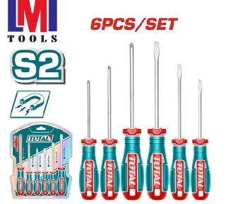 Bộ 6 tua vít dẹp và bake Total TKSDS0626