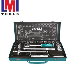 Bộ 24 cái socket (1/2 inch) & cần 2 chiều Total THT141253