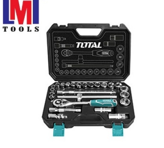 Bộ 25 cái socket (1/2 inch) & cần 2 chiều Total THT121251 