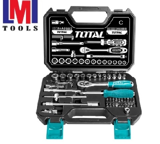 Bộ 45 Socket (1/4 inch) & cần 2 chiều Total THT141451