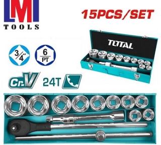 Bộ 15 đầu tuýp 3/4 inch Total THT341151