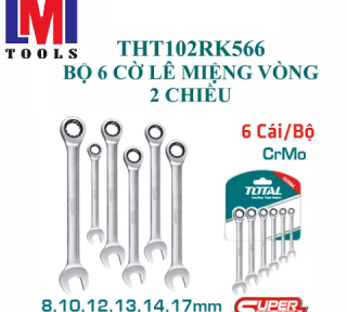 Bộ 6 Cờ lê miệng vòng 2 chiều Total THT102RK566