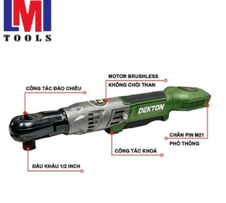 Thân máy bulong góc dùng pin 21V Dekton M21-RW90XPRO