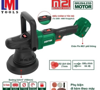 Máy đánh bóng lệch tâm dùng pin 21V Dekton M21-MDB150BL
