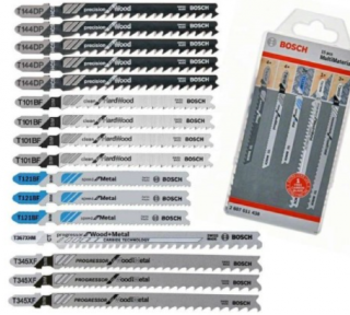 Bộ 15 lưỡi cưa lọng đa năng (4 T144DP, 4 T101BF, 3 T121BF, 1 T367XHM, 3 T345XF) - MỚI 2607011438