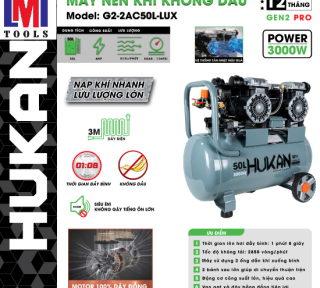 MÁY NÉN KHÍ KHÔNG DẦU (GEN2 PRO) HUKAN G2-2AC50L-LUX