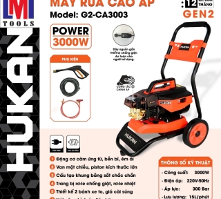 MÁY XỊT RỬA XE CÓ CHỈNH ÁP (GEN2) HU KAN G2-CA3003