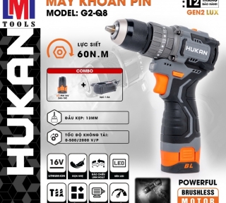 MÁY KHOAN PIN 13MM (GEN2 LUX) HUKAN G2-Q8
