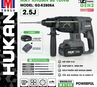 MÁY KHOAN BÊ TÔNG PIN HUKAN G2-K2808A