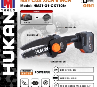 MÁY CƯA XÍCH PIN 6INCH (GEN 1) HUKAN HM21-G1- CX1106r