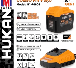 COMBO PIN 20Cells 8.0 + SẠC 1.5AH (GEN 1) HUKAN G1-P0805