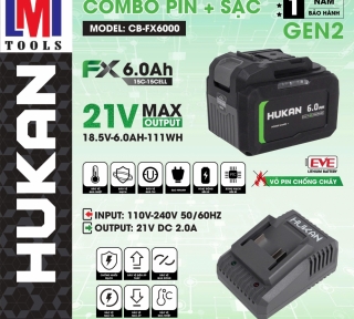COMBO PIN FX6000 + SẠC 1.5AH (GEN 2) HUKAN CB-FX6000