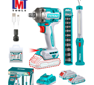 Bộ combo máy siết bu lông không chổi than TIWLI2040 & dèn làm việc TWLI35261 dùng pin 20V Total TOSLI23048