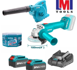 Bộ combo máy mài góc TAGLI20107 và thổi bụi TABLI20018 dùng pin 20V Total TOSLI2211310