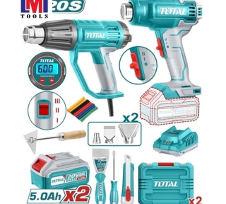 Bộ combo máy thổi nhiệt TB20056 dùng điện 2000W & máy thổi nhiệt TBLI20025 dùng pin 20V Total TOSLI250801