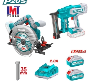 Bộ combo máy bắn đinh TCBNLI2005 & máy cưa đĩa tròn không chổi than TSLI1851 dùng pin 20V Total TOSLI240866