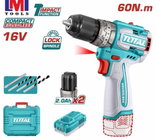 Máy khoan búa không chổi than dùng pin 16V Total TIDLI16682