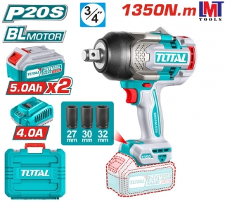 Máy siết bu lông không chổi than dùng pin 20V Total TIWLI20135