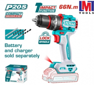 Máy khoan búa không chổi than dùng pin 20V Total TIDLI206681 (không kèm pin & sạc)