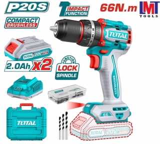 Máy khoan búa không chổi than dùng pin Lithium-Ion 20V Total TIDLI20668