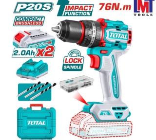 Máy khoan búa không chổi than dùng pin 20V Total TIDLI20768