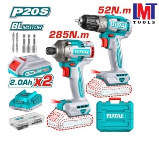Bộ combo máy khoan TDLI204531 & máy siết vít TIRLI2028 dùng pin 20VTotal TCKLI20272