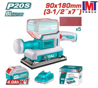 Máy chà nhám hình chữ nhật không chổi than dùng pin 20V Total TFSLI20311 Máy chà nhám hình chữ nhật không chổi than dùng pin 20V Total TFSLI20311