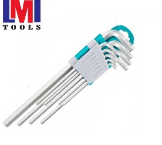 Bộ lục giác đầu bằng dài 9 chi tiết hệ mét Total THT106192 1.5-10mm