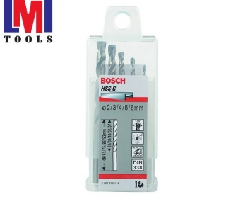 Mũi khoan sắt HSS-G (bộ hỗn hợp 5 mũi) - 2/3/4/5/6mm Bosch 2607019114