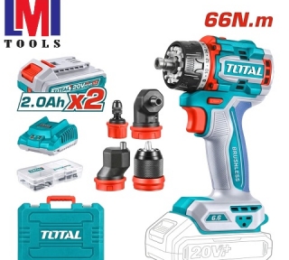Máy siết khoan đầu đa năng không chổi than dùng pin 20V Total TDLI206686