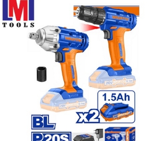 Bộ máy khoan và máy vặn bu lông dùng pin 20V Wadfow WCK2017 Bộ máy khoan và máy vặn bu lông dùng pin 20V Wadfow WCK2017