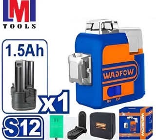 Máy cân bằng tia laser dùng pin LithiumIon 3D 12V Wadfow WLE8M12 (3 tia xanh)