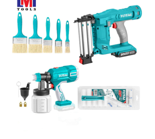 Bộ combo súng bắn đinh TCBNLI2016 máy phun sơn TCSGLI20406 dùng pin 20V Total TOSLI23054 Bộ combo súng bắn đinh TCBNLI2016 máy phun sơn TCSGLI20406 dùng pin 20V Total TOSLI23054