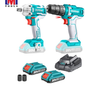 Bộ combo máy khoan TDLI200528 và máy siết buloong TIWLI2038 dùng pin 20V Total TOSLI230702 Bộ combo máy khoan TDLI200528 và máy siết buloong TIWLI2038 dùng pin 20V Total TOSLI230702