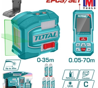 Bộ combo máy đo khoảng cách TMT57026 & máy đo mức cân bằng tia laser xanh TLL156601 Bộ combo máy đo khoảng cách TMT57026 & máy đo mức cân bằng tia laser xanh TLL156601